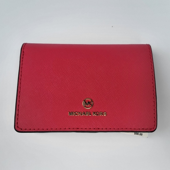 🆕️MICHAEL🌻KORS Jet Set Charm Hibiscus MD Slim Wallet Leather - Picture 3 of 11